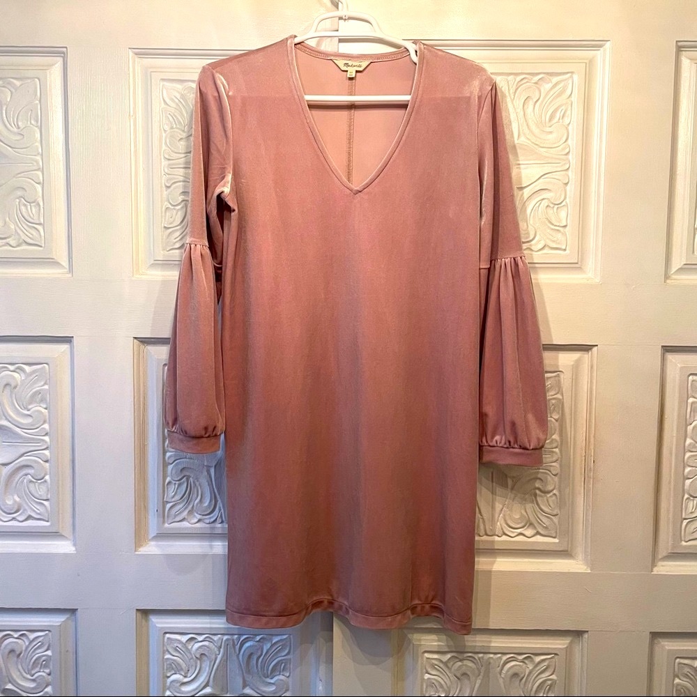 Madewell Balloon-Sleeve Velvet Party Dress